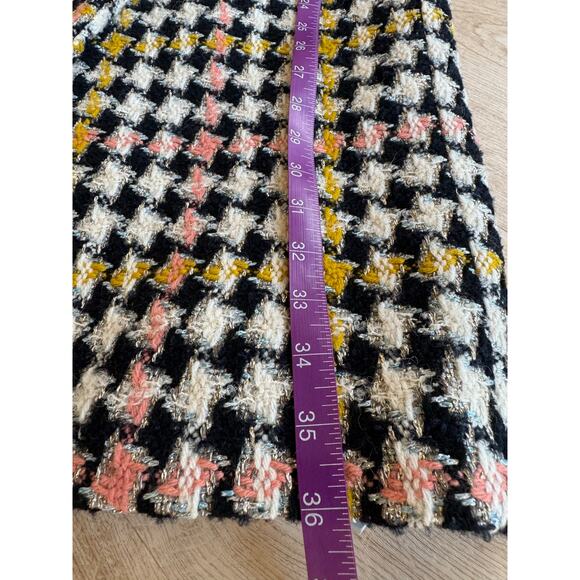 J.Crew Collection Lurex Tweed Oversized Double-Breasted Coat Houndstooth Print - Picture 9 of 11